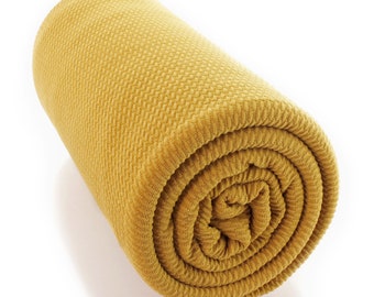 Light Gold Solid Liverpool Bullet Stretch Fabric by the Yard or 6 inch Strips