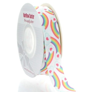 Cinta de grosgrain arcoíris de 7/8 de pulgada Elija longitud