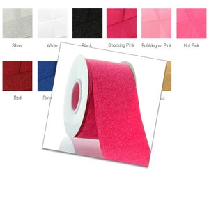 2.25&quot; Dazzle Glitter Grosgrain Ribbon 11 Colors Cheer Dance Team Choose Color and Length