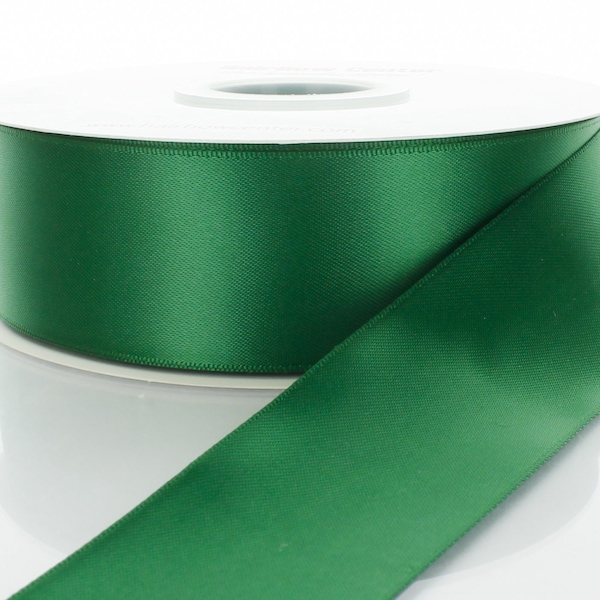 Forest Green Double Face Satin Ribbon - Choose Width / Length