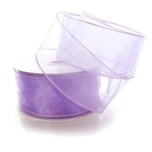 Buquê de flores de organza transparente com fio lavanda, fita de florista, primavera, verão, bebê, casamento, 1,5" 2,5" #40 #9