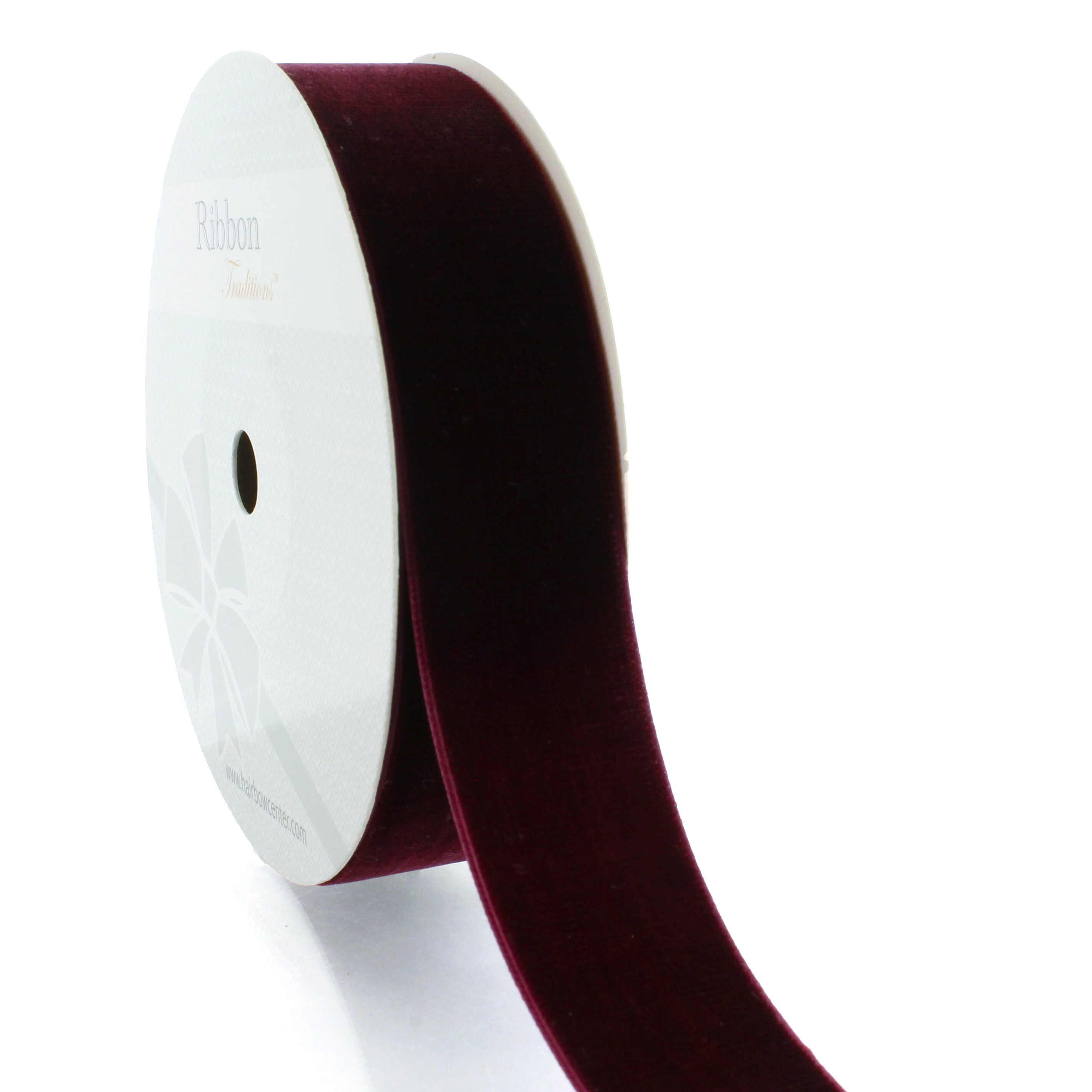 Paper Mart Velvet Ribbon for Holiday Gift Wrap & Crafting, Burgundy, 1 inch x 10 yd, Size: 1 x 10 yd, Red