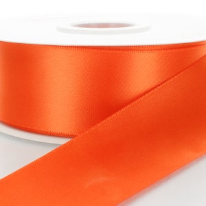 Orangefarbenes, doppelseitiges Satinband - Breite / Länge wählen
