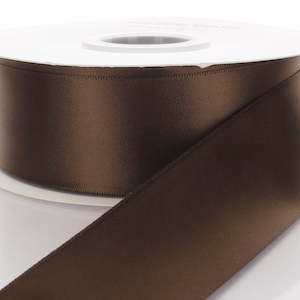 Striped Grosgrain Ribbon - Brown and Ivory - 1 1/2 inch - 1 Yard