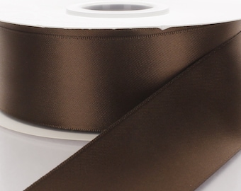 Brown Double Face Satin Ribbon - Choose Width / Length