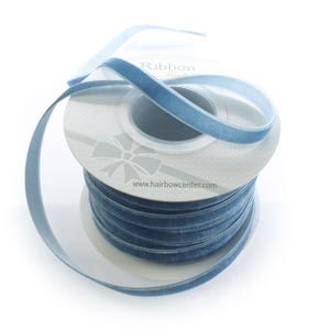 Ruban de velours bleu antique - Choisissez la largeur/longueur