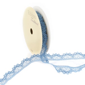 3/8&quot; Vintage Blue French Narrow Lace Ribbon Trim Choose Length