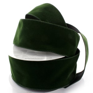 Fita de veludo com fio de camurça verde musgo outono inverno natal casamento feriado #40 #9 1,5" 2,5"