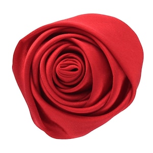 2 inch Medium Satin Rose Knot - Red (4 pcs)
