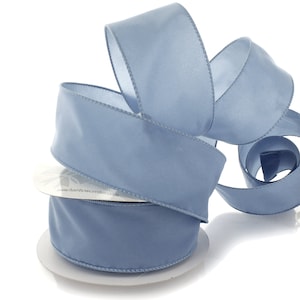 Fita de veludo com fio azul empoeirado, fazenda, casamento, outono e inverno, 1,5" 2,5" #9 #40