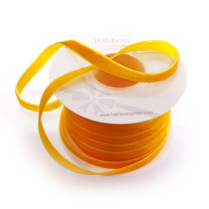 Golden Yellow Velvet Ribbon Choose Width and Length