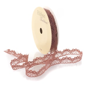 3/8&quot; Rosewood Vintage Narrow Lace Ribbon Trim Choose Length