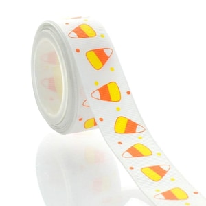 7/8&quot; Candy Corn Grosgrain Ribbon - Choose Length