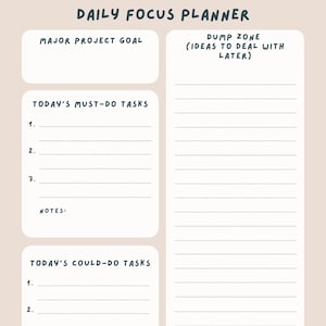 Daily Focus Planner