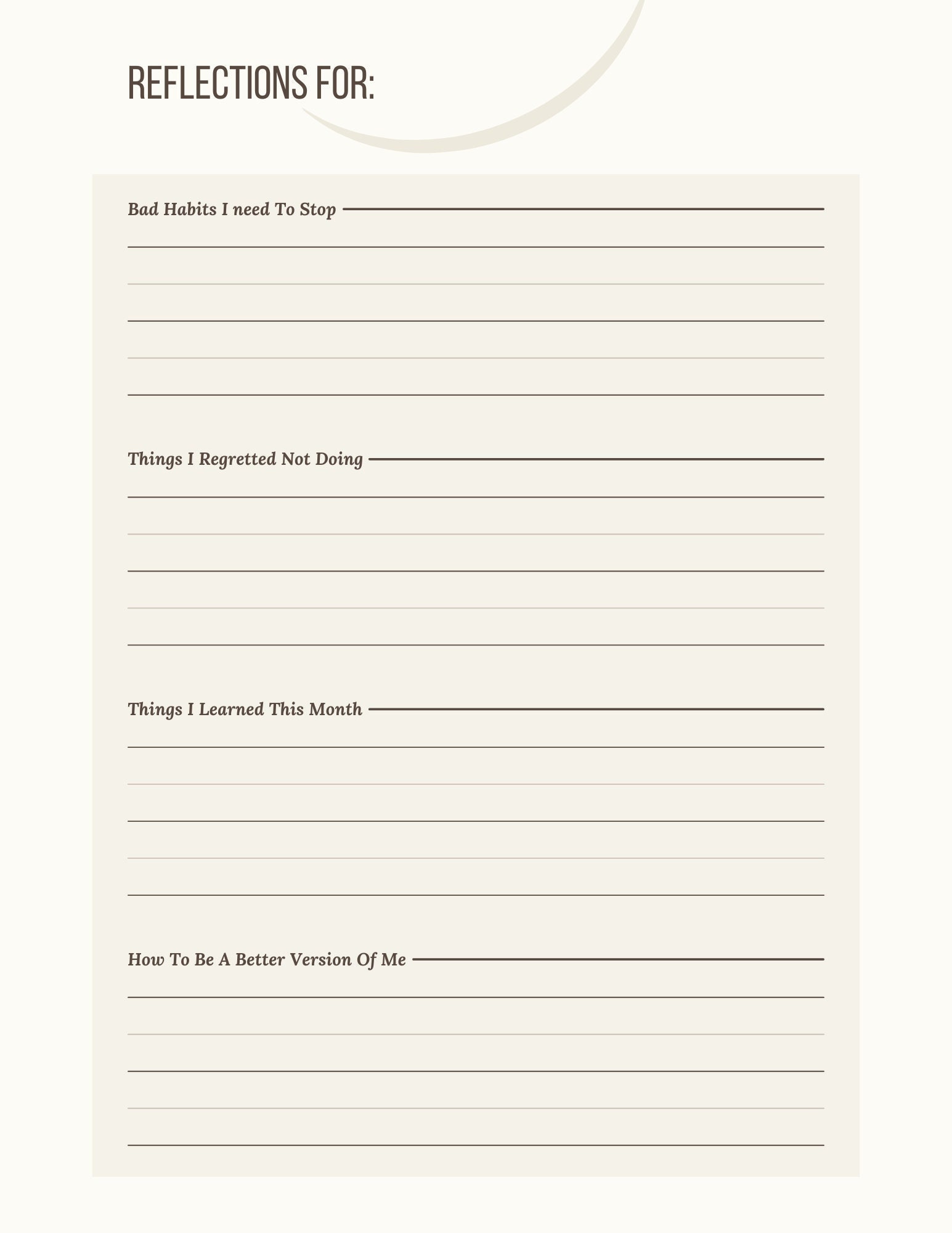 Personal Reflection Jounal Entry - Etsy
