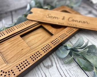 Christmas Themed Personalized Cribbage Board