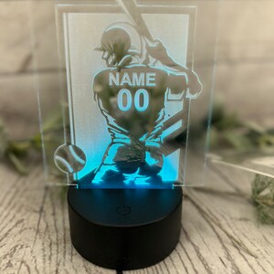 Custom sports led light/Personalized sport light/custom baseball light/soccer night light/Engraved basketball player light/football LED image 4