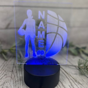 Custom sports led light/Personalized sport light/custom baseball light/soccer night light/Engraved basketball player light/football LED image 6