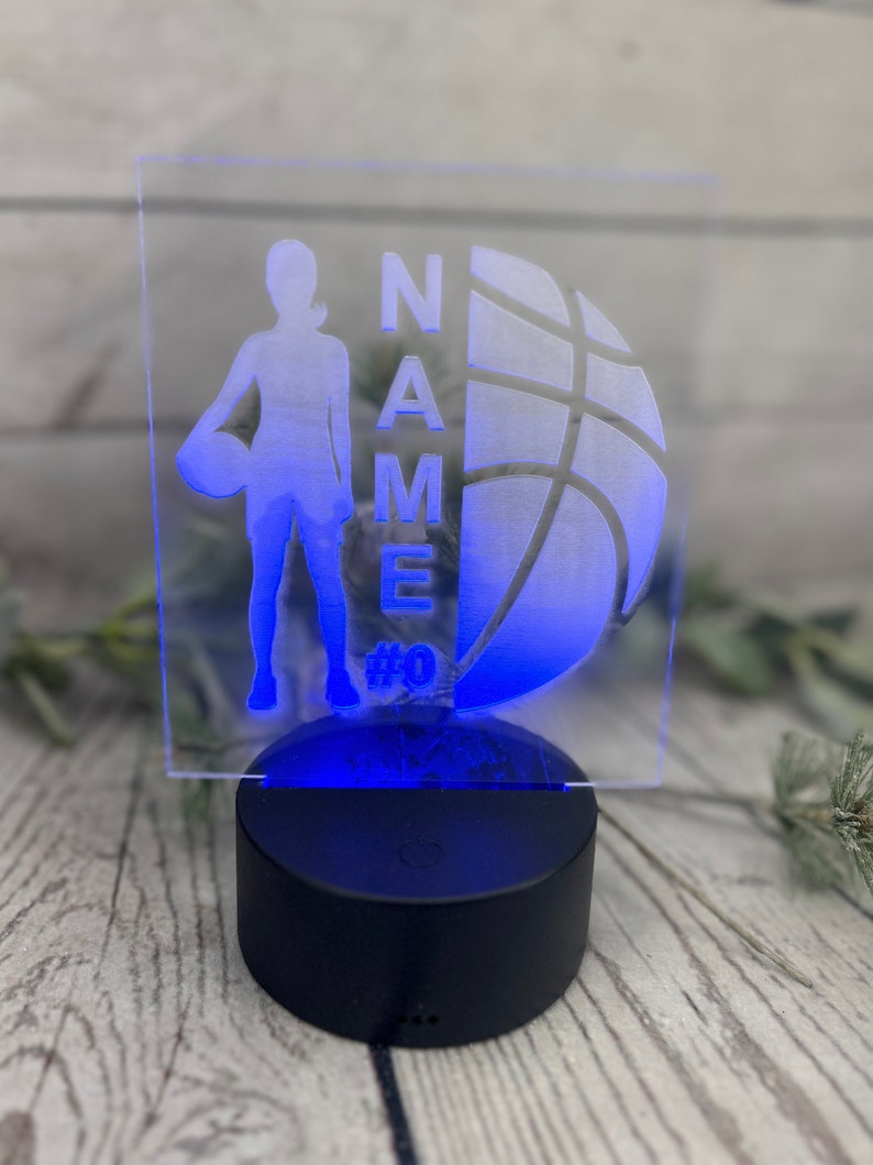 Custom sports led light/Personalized sport light/custom baseball light/soccer night light/Engraved basketball player light/football LED image 6