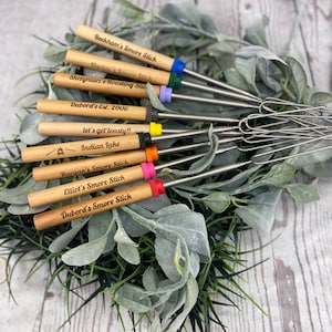 Campfire Sticks/Campfire roasting sticks/Smore sticks/Custom smore sticks/Custom campfire sticks/Camping fire sticks/Marshmallow Sticks