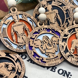 Custom athlete ornament, sports ornament, wood lasers sport ornament, custom sport ornament