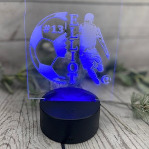 Custom sports led light/Personalized sport light/custom baseball light/soccer night light/Engraved basketball player light/football LED image 3