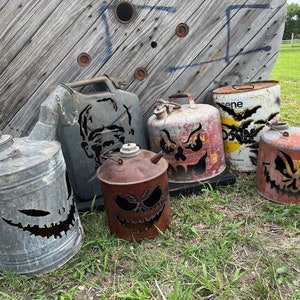 Vintage Gas Can Jack-O-Lantern, Gas Can Light image 2