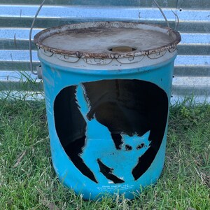 Vintage Oil Can Jack-O-Lantern, Oil Can Light, vintage gas can