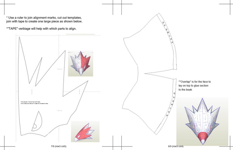 Fumikage Tokoyami Mask Template - Etsy