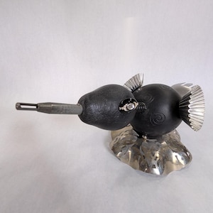 Assemblage Art: Forktail Loon #177 Whimsical Birds Collection
