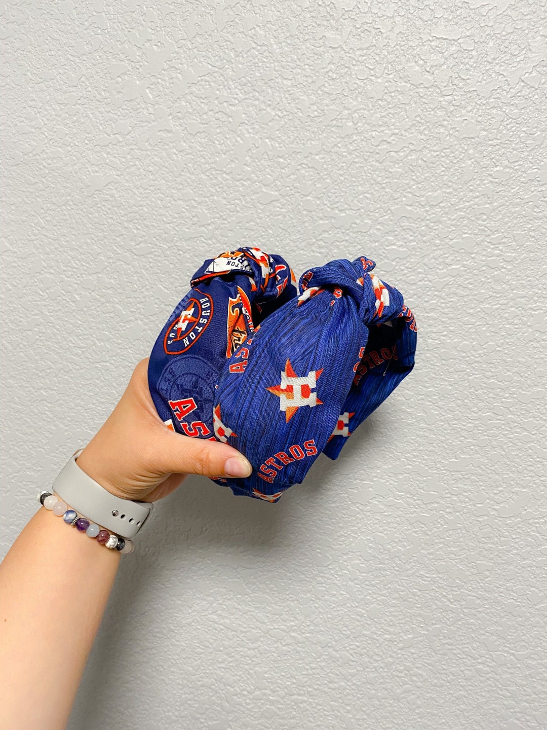 Houston Astros Knotted Headbands Blue Heather Astros and Etsy