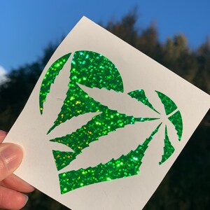 Heart marijuana decal