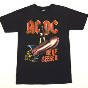 Vintage 80s AC/DC Blow Up Your Video 1988 Heat Seeker Heatseeker concert shirt with tour dates