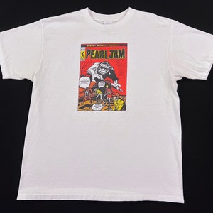 Vintage 90s PEARL JAM Yield 1998 tour concert t shirt - Missoula Montana show June 20 1998 - rare comic book art