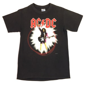 Vintage 80s AC/DC Blow Up Your Video 1988 concert tour t shirt with tour dates - Springford tag