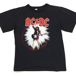 Vintage 80s AC/DC Blow Up Your Video 1988 concert tour t shirt with tour dates - Canadian tag