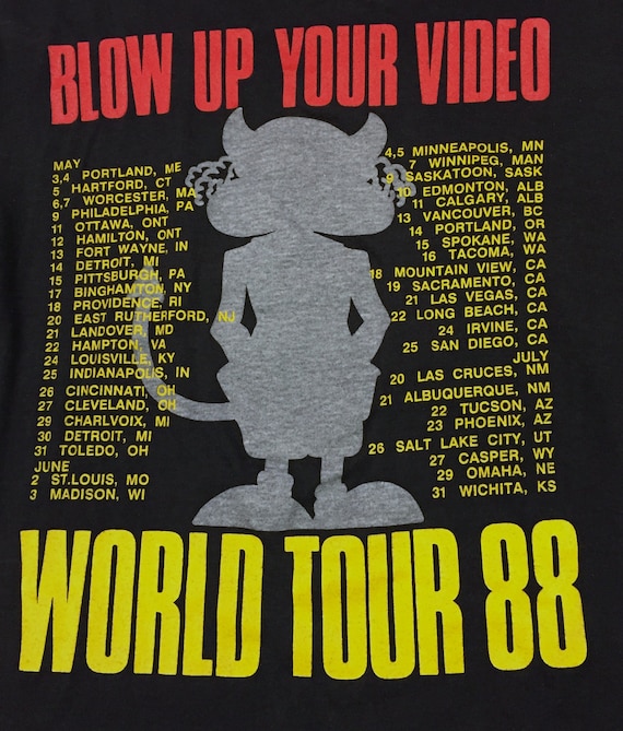 Vintage 80s AC/DC Blow up Your Video 1988 Concert Tour T Shirt