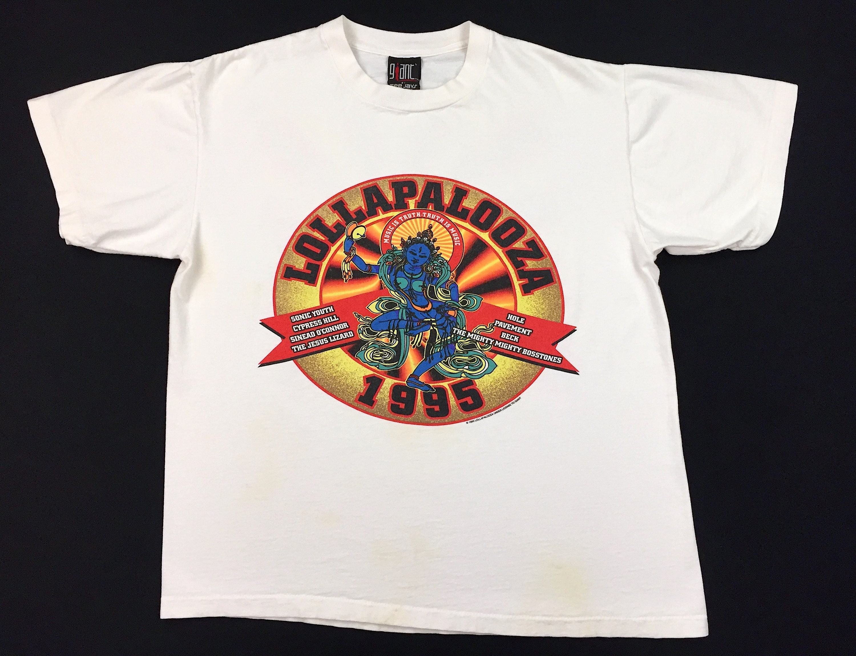 Vintage 90s LOLLAPALOOZA Sonic Youth 1995 Tour Concert T Shirt