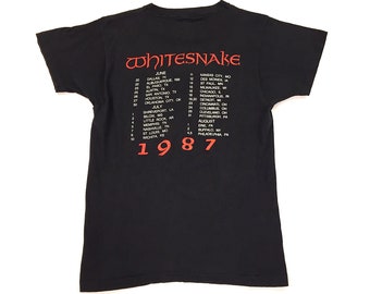 Vintage 80s WHITESNAKE Self Titled 1987 Tour Concert T Shirt
