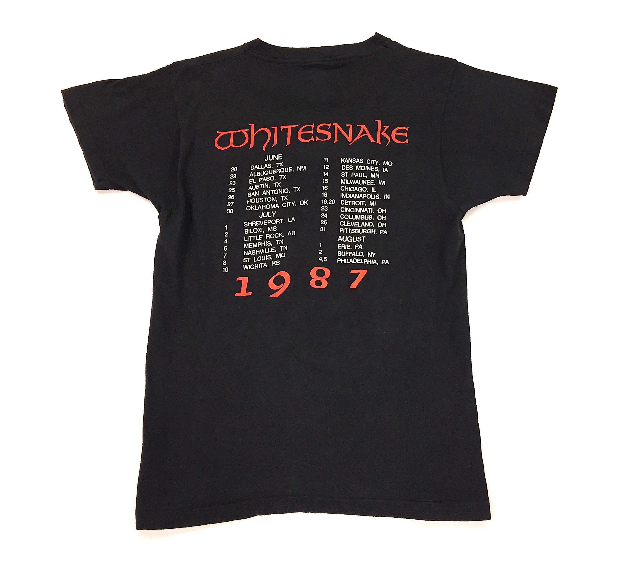Vintage 80s WHITESNAKE Self Titled 1987 Tour Concert T Shirt Vintage 80s WHITESNAKE Self Titled 1987 Tour Concert T Shirt