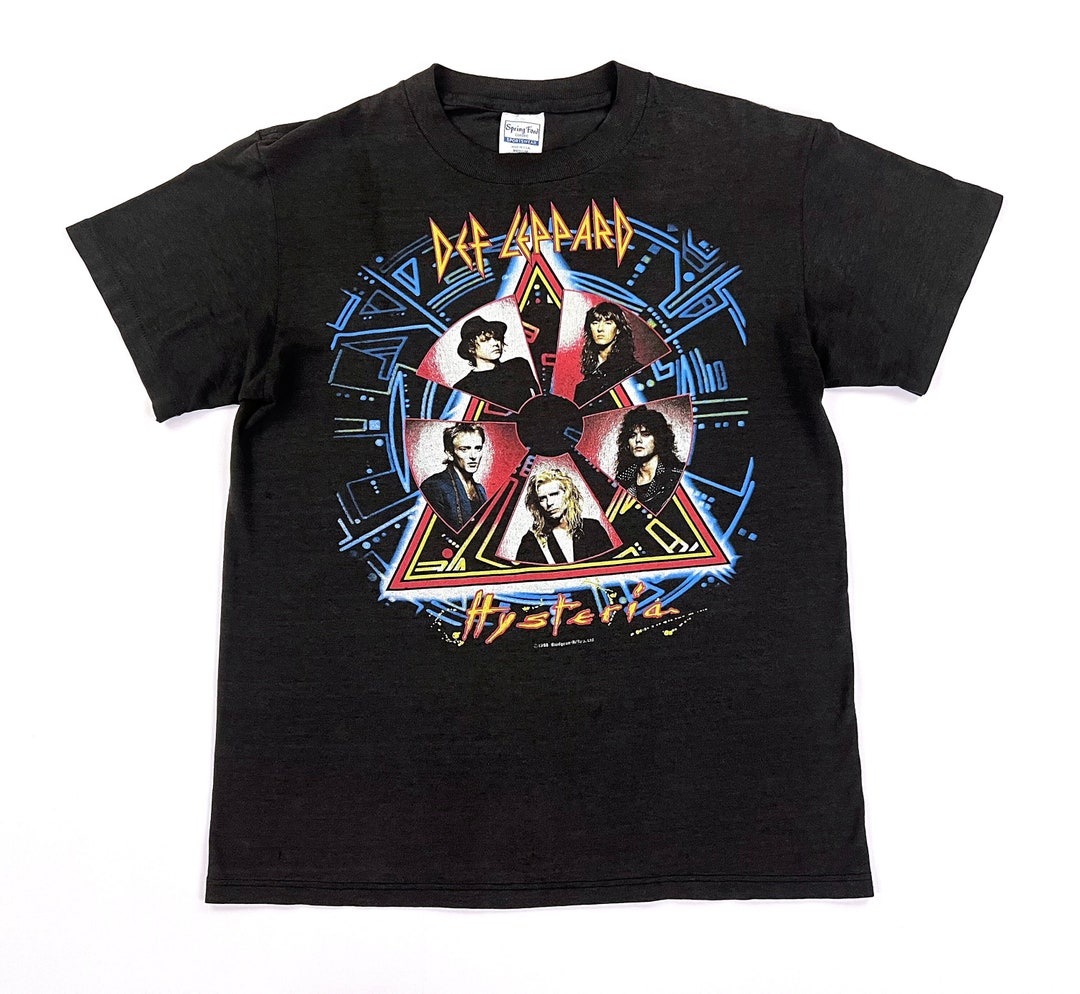 80s Def Leppard ツアーTシャツ Vintage 80s DEF LEPPARD Hysteria 1988 Tour Concert T Shirt With