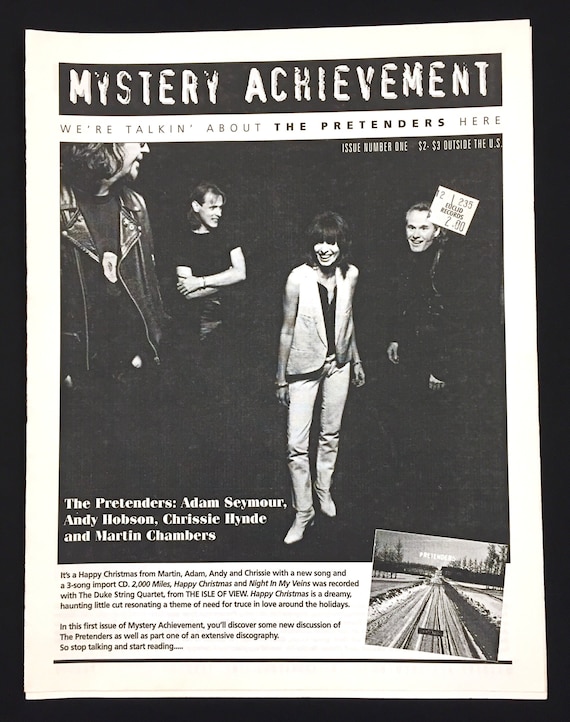 Musician Mojo and Spin magazines Mystery Achievement fanzine Vintage PRETENDERS CHRISSIE HYNDE Zine Lot