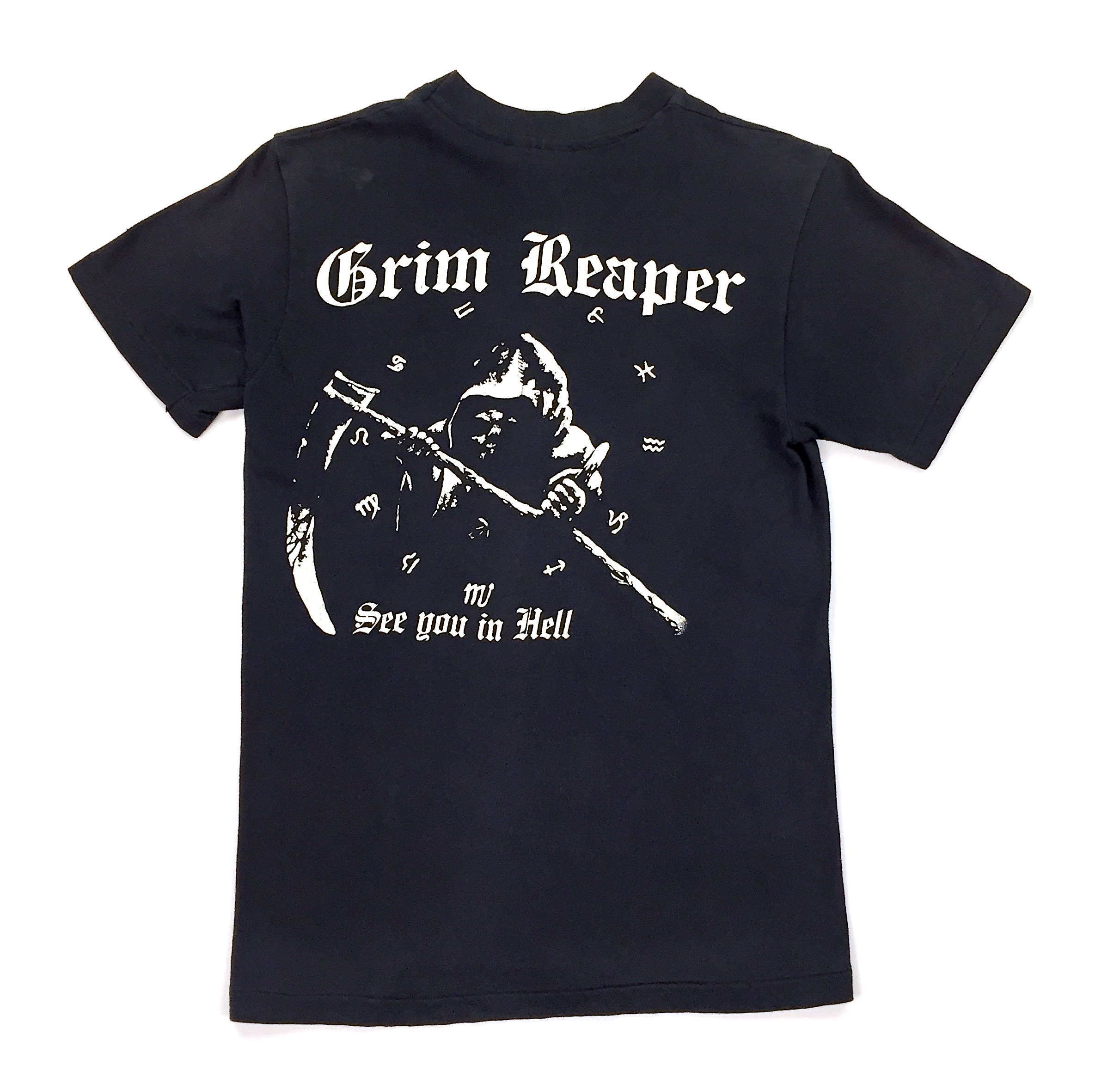 【L】Grim Reaper Tシャツ See You In Hell Vintage 80s GRIM REAPER See You in Hell 1984 Tour Concert Band T