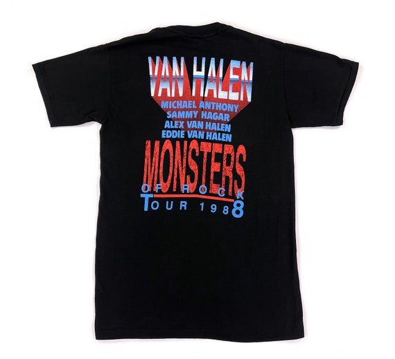 Vintage 80s VAN HALEN Monsters of Rock 1988 Tour Concert T-shirt