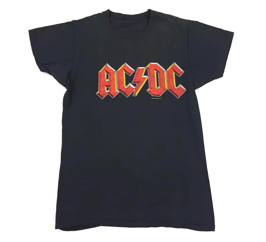 Vintage 80s AC/DC Back in Black 1980 Tour Concert T Shirt