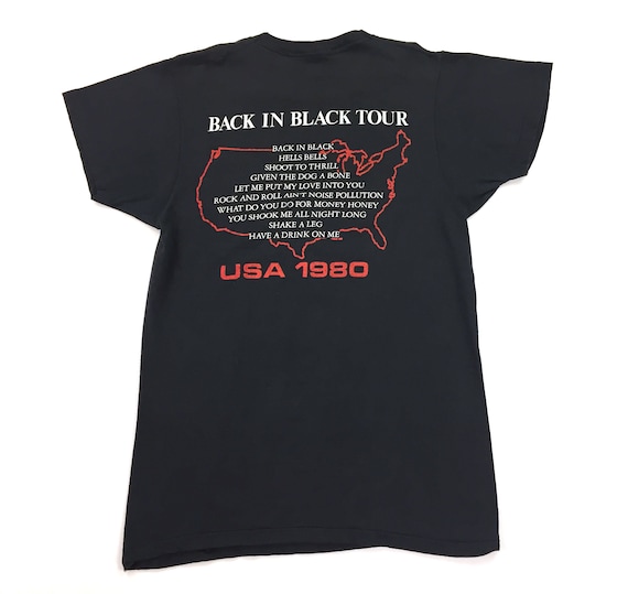 Vintage 80s AC/DC Back In Black 1980 tour concert… - image 2