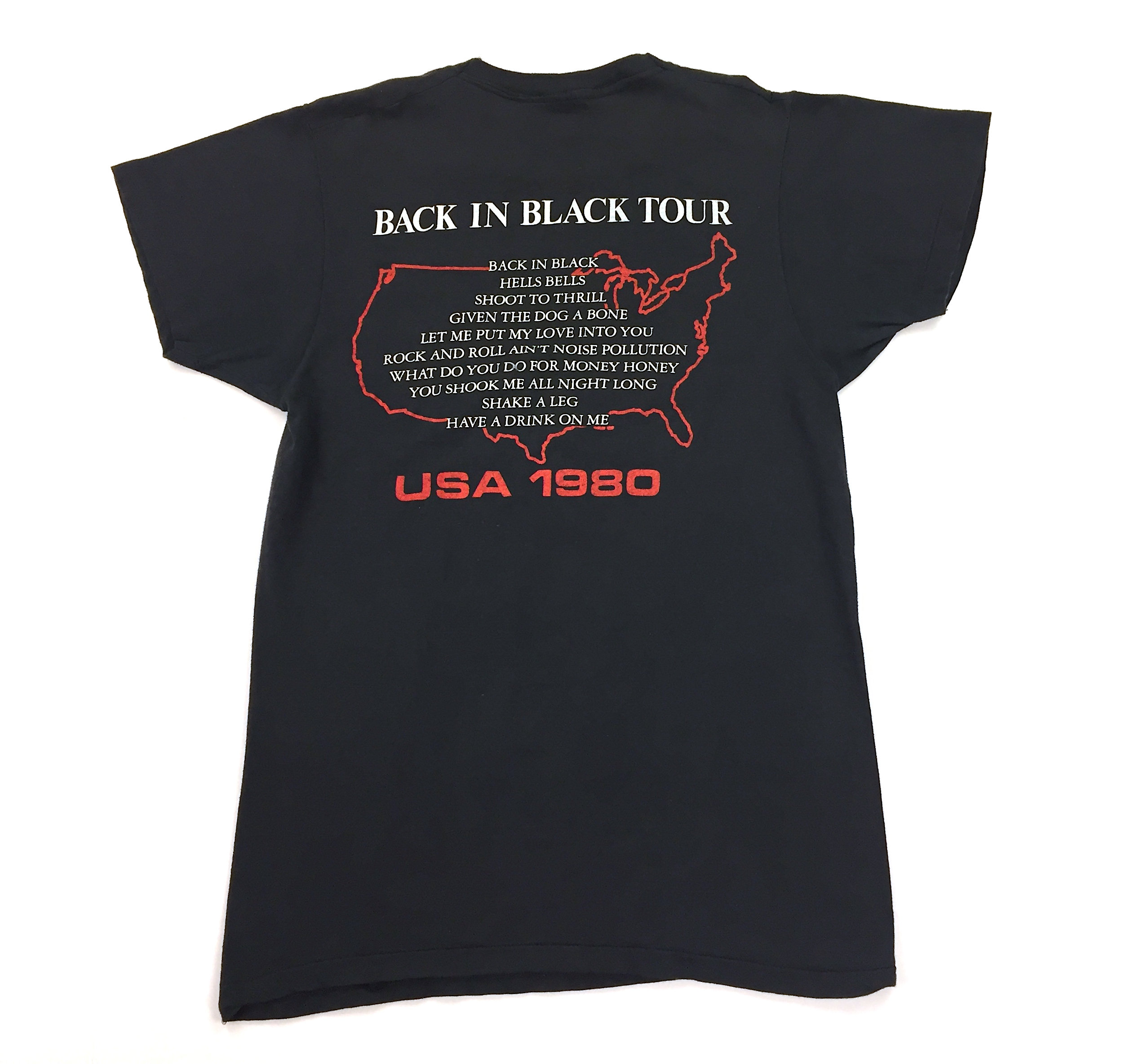 Vintage 80s AC/DC Back in Black 1980 Tour Concert T Shirt - Etsy Vintage 80s AC/DC Back in Black 1980 Tour Concert T Shirt - Etsy