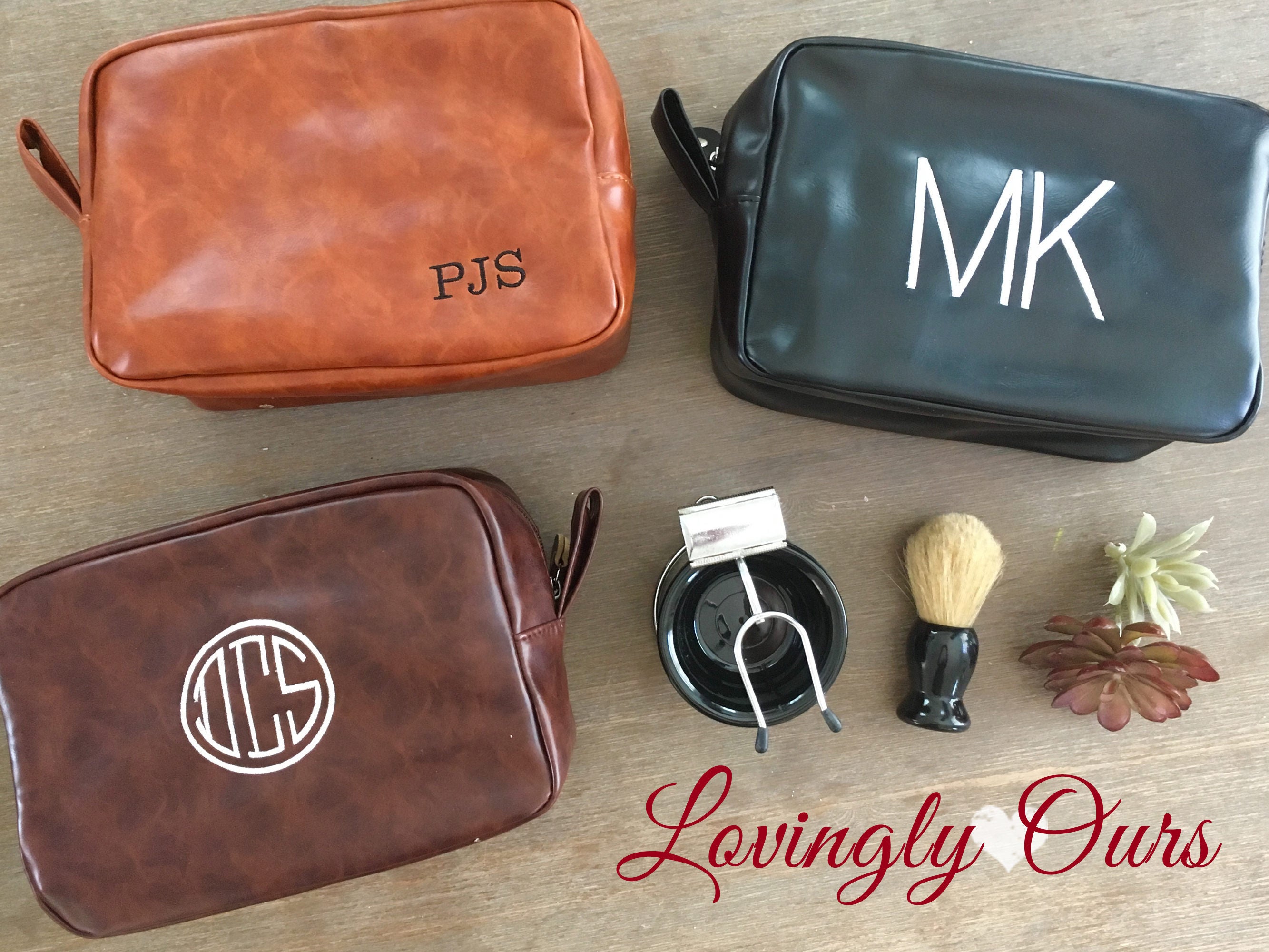 Free Shipping Men's Personalized Leather Shaving Bag Etsy