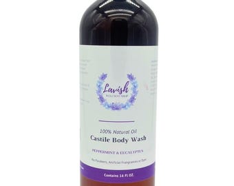Peppermint & Eucalyptus Castile Body Wash 16 oz.