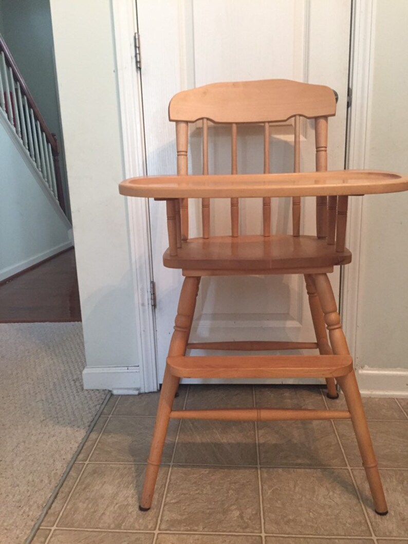 Vintage Wooden High Chair Jenny Lind Antique Custom Painted 1st Birthday Smashcake Bentwood